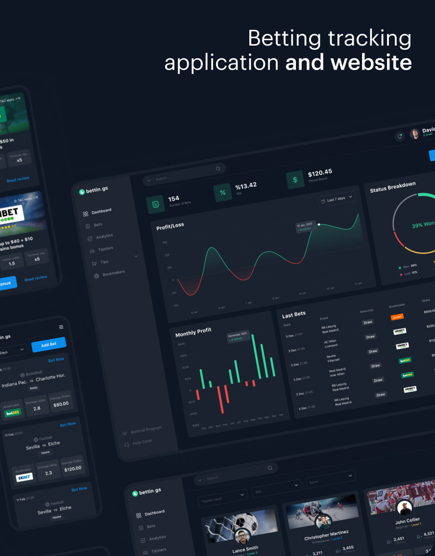 Betting tracking application and website